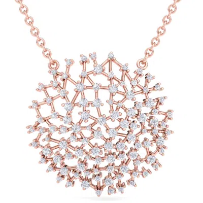 Sselects 2 1/2 Carat Lab Grown Diamond Medallion Necklace In 14k Rose Gold In Silver