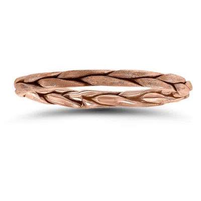 Sselects 1.7mm Braided Wedding Band In 14k Rose Gold