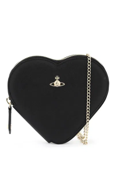Vivienne Westwood Heart Shaped Crossbody Bag In Black