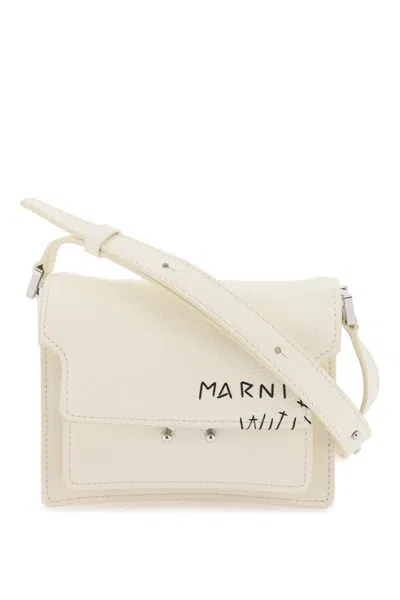 Marni Mini Soft Trunk Shoulder Bag In Bianco
