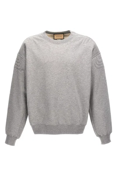 Gucci Men Logo Print Sweatshirt In Gray