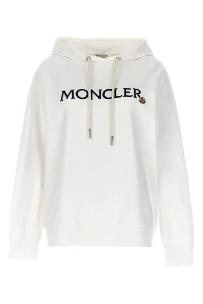 Moncler Women Logo Hoodie In White