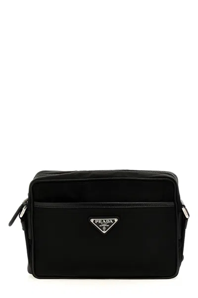Prada Men 'camera Bag' Crossbody Bag In Black