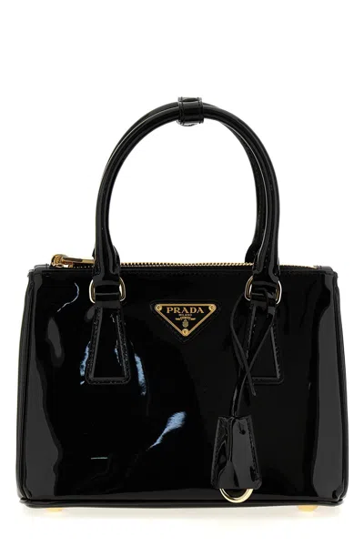 Prada Woman Black Mini Galleria Leather Handbag