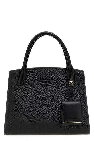 Prada Women ' Monochrome' Small Handbag In Black