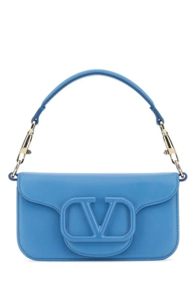 Valentino Garavani Cerulean Blue Leather Small Locã² Handbag