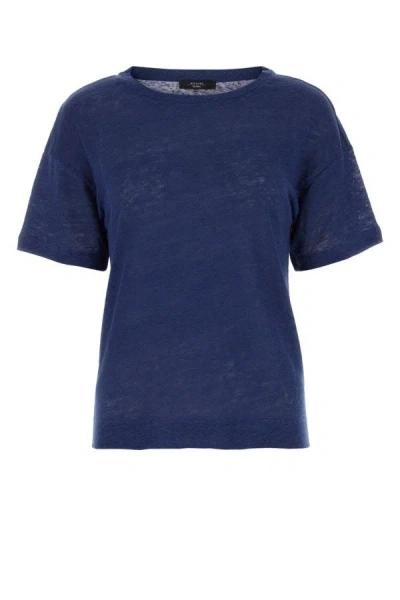 Weekend Max Mara Woman Blue Linen Falla T-shirt