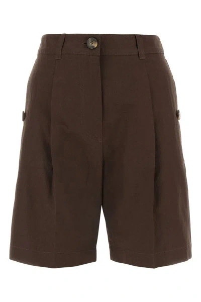 Weekend Max Mara Afa1234 Dark Brown Bermuda Shorts