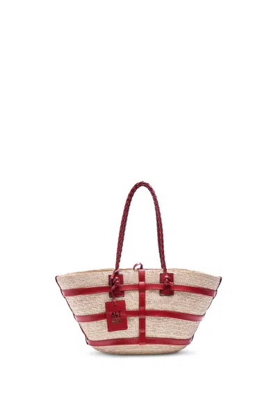 Altuzarra 'watermill' Bag Small In Natural/red