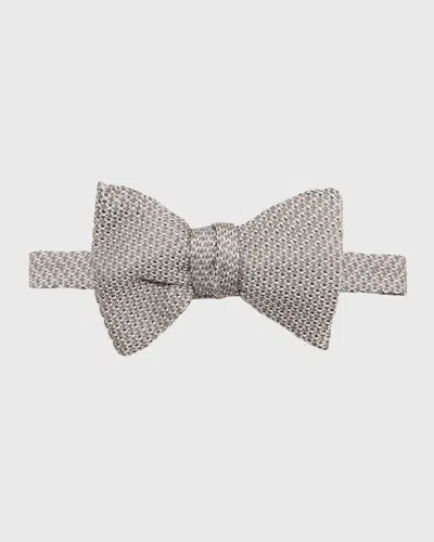 Eton Men's Woven Silk Bow Tie In Grey