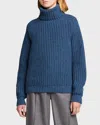 Loro Piana Cashmere Chunky Turtleneck Sweater In P04p Red Marble Melange