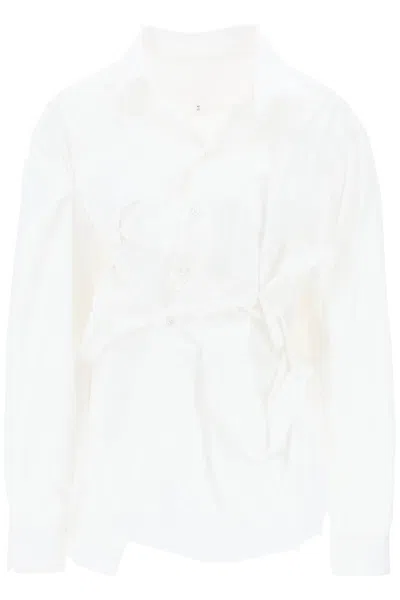 Maison Margiela Draped Oversized Shirt In White