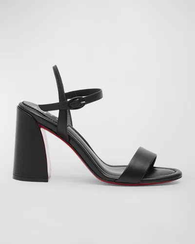 Christian Louboutin Miss Jane Red Sole Ankle-strap Sandals In Black