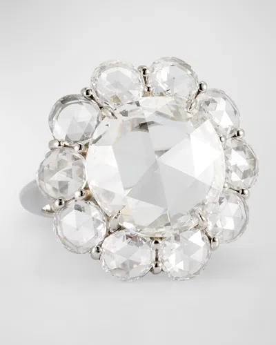 Bayco Platinum Rose Cut Diamond Ring In Metallic