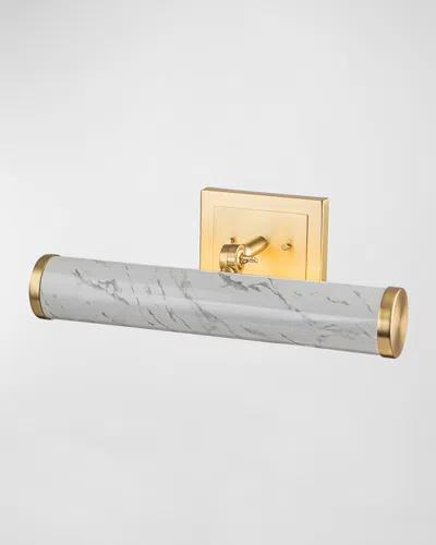 Lucas + Mckearn Coates Medium Picture Light In Carrera Stone Finish And Brushed Brass