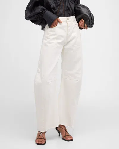 Moussy Vintage Ozark Cocoon Trousers In White