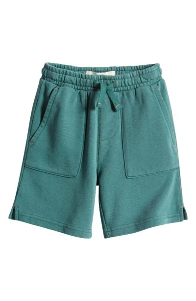 Mini Boden Kids' Cotton Sweat Shorts In Spruce Green