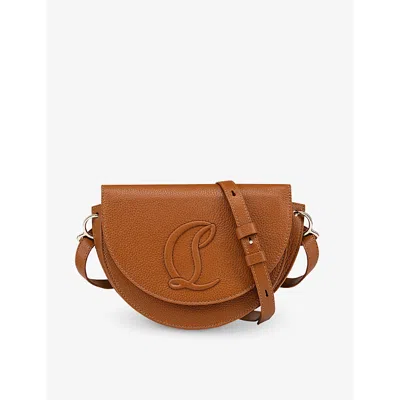 Christian Louboutin By My Side Logo Leather Crossbody Bag In Brown