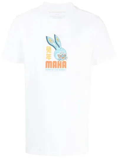 Maharishi Graphic-print Organic-cotton T-shirt In White