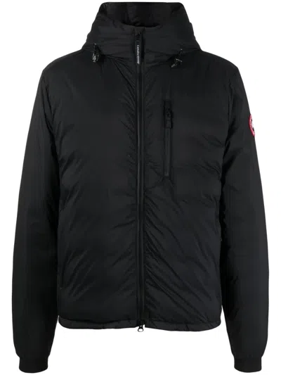 Canada Goose Hooded Feather-down Padded Jacket In Black