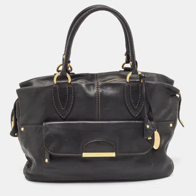 Tod's Leather Front Pocket Satchel In Black