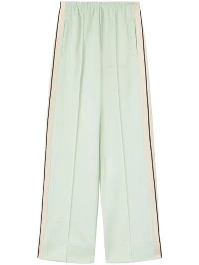 Palm Angels Side-stripe Track Pants In Green