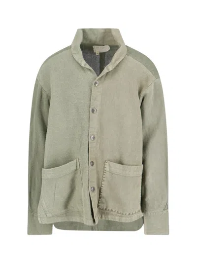 Greg Lauren 'shaul Collar Boxy' Jacket In Green