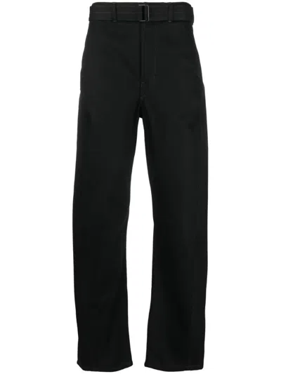 Lemaire Black Twisted Belted Jeans In Black  