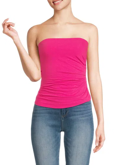 Helmut Lang Ssense Exclusive Pink Ruched Tube Top In Magenta