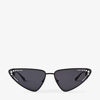 Jimmy Choo Kristal Triangle-frame Sunglasses In E87 Dark Grey