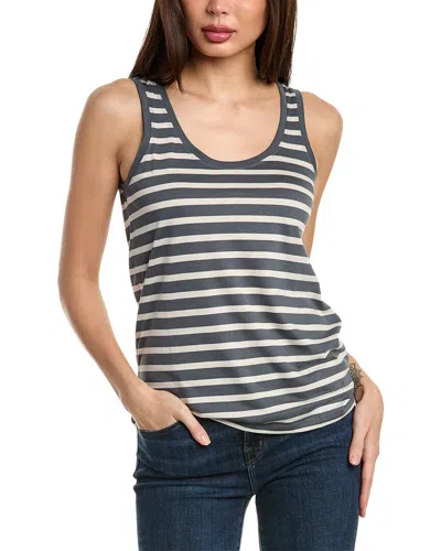 Majestic Cotton Striped Scoop-neck Tank Top In Black