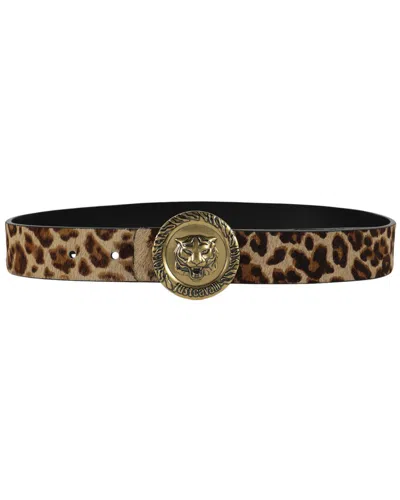 Just Cavalli Tiger Round Leopard Print Belt In Brown