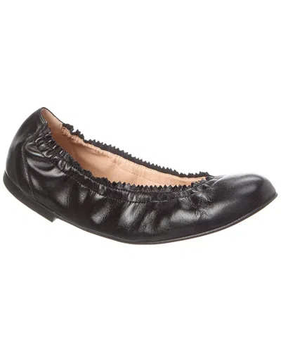 French Sole Cecila Leather Flat In Black