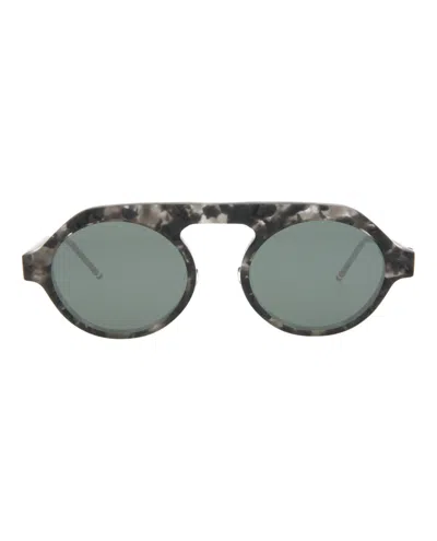 Thom Browne Oval-frame Acetate Sunglasses Sunglasses Grey Size 52 Acetate In Multi