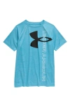 Under Armour Kids' Tech Split Logo Graphic Tee In Glacier Blue/ Black