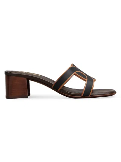 Tod's Woven Leather Mules In Brown