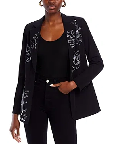 Karl Lagerfeld Women's Script Print Blazer In Black