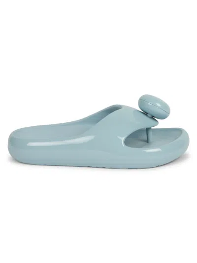 Loewe Women's  X Paula's Ibiza Glossy Foam Pebble Toe Post Sandals In Light Blue