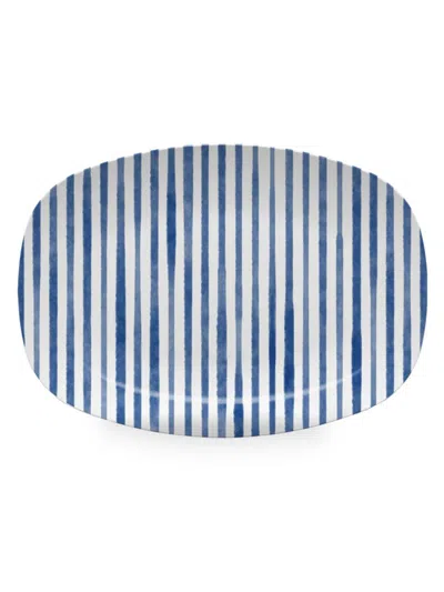 Mariposa Patterns That Play Simple Stripes Platter In Blue