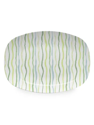Mariposa Patterns That Play Stripe Tease Platter In Green