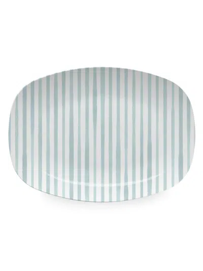 Mariposa Patterns That Play Simple Stripes Platter In Teal