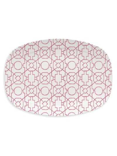 Mariposa Resin Trellis Platter In Pink