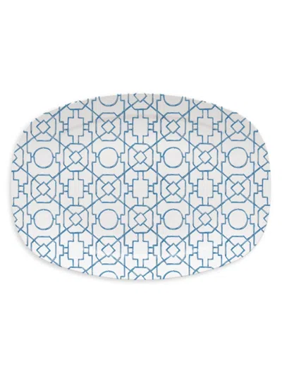 Mariposa Resin Trellis Platter In Blue