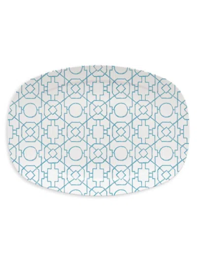 Mariposa Resin Trellis Platter In Aqua