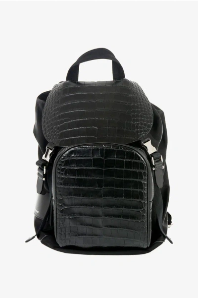 Neil Barrett Leather Details Single Pocket Flap Backpack