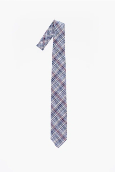 Corneliani Cc Collection Plaid Motif Silk Tie In Multi