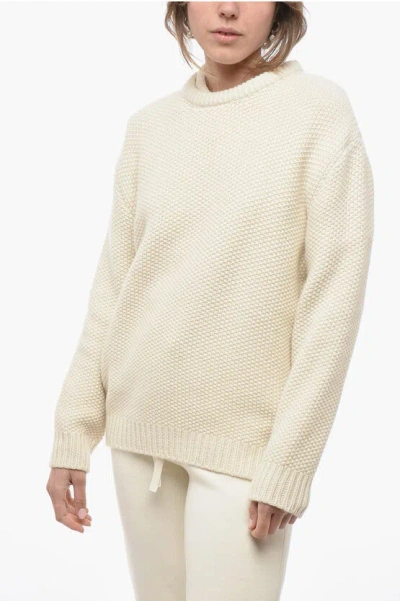 Chloé Crew Neck Pure Cashmere Sweater In White