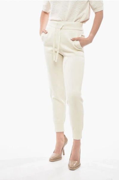 Burberry Cashmere-blend Sweatpants In White