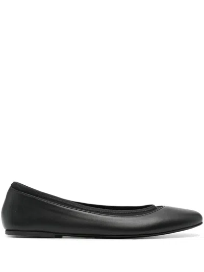 Loulou Studio + Net Sustain Frano Stretch Jersey-trimmed Satin Ballet Flats In Black