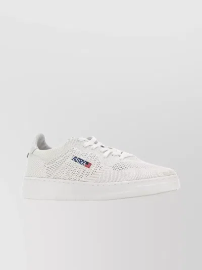 Autry Easeknit Low Sneakers In White Fabric